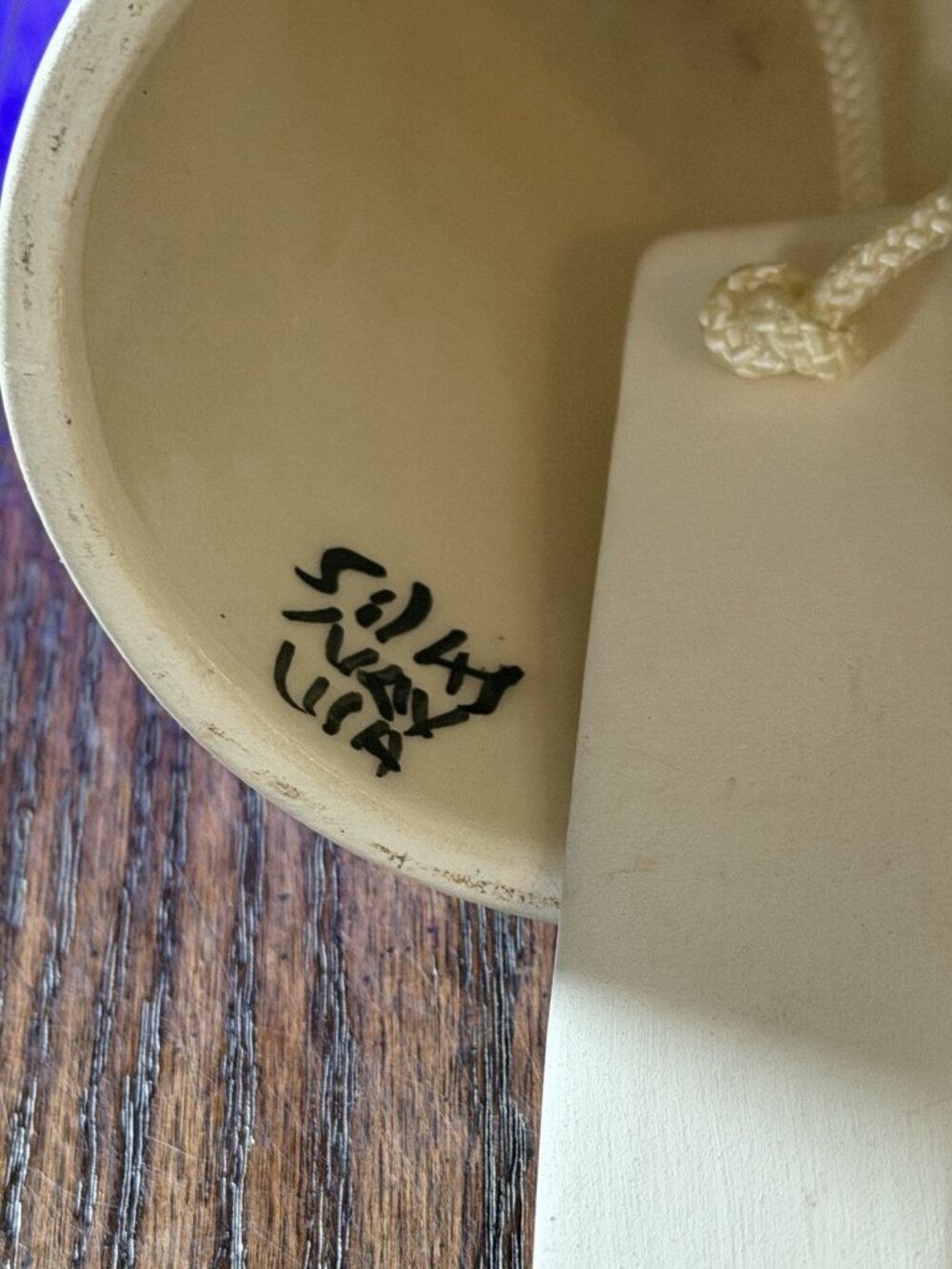 Native American Artist Signed Etched & Hand Painted Pottery‎ Bell Wind Chime USA - Picture 5 of 6